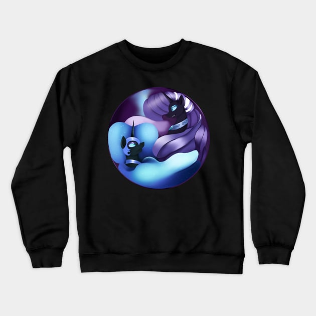 Nightmare Moon vs Nightmare Rarity - Revamp Crewneck Sweatshirt by ASinglePetal